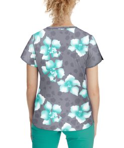Healing Hands Clearance Women's Isabel Large Blossom Print Scrub Top -Silverts-shop 2 hh 2218 printclearance 650