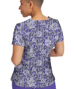 Healing Hands Clearance Women's Amanda Geo Expression Print Scrub Top -Silverts-shop 2 hh 2266 printclearance 650 5