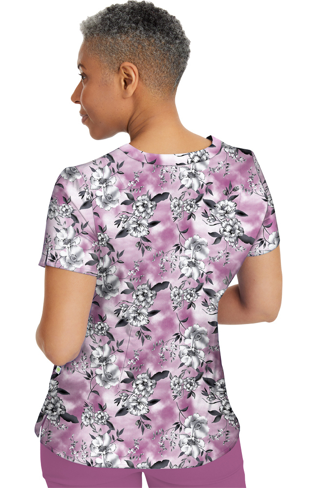 Clearance Women's Amanda Serene Bouquet Print Scrub Top Healing Hands Clearance Women's Amanda Serene Bouquet Print Scrub Top -Silverts-shop 2 hh 2266 printclearance 650