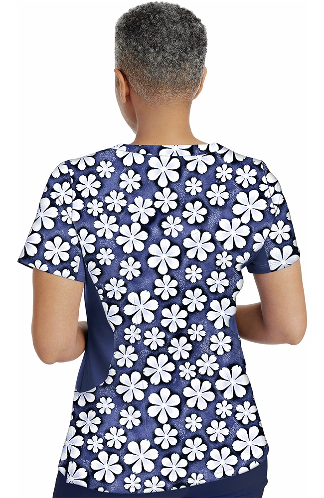 Healing Hands Clearance Women's Jessi Just Daisies Print Scrub Top - Image 2