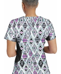 Healing Hands Clearance Women's Jessi Y-Neck Tribal Sky Print Scrub Top -Silverts-shop 2 hh 2270 printclearance 650 6