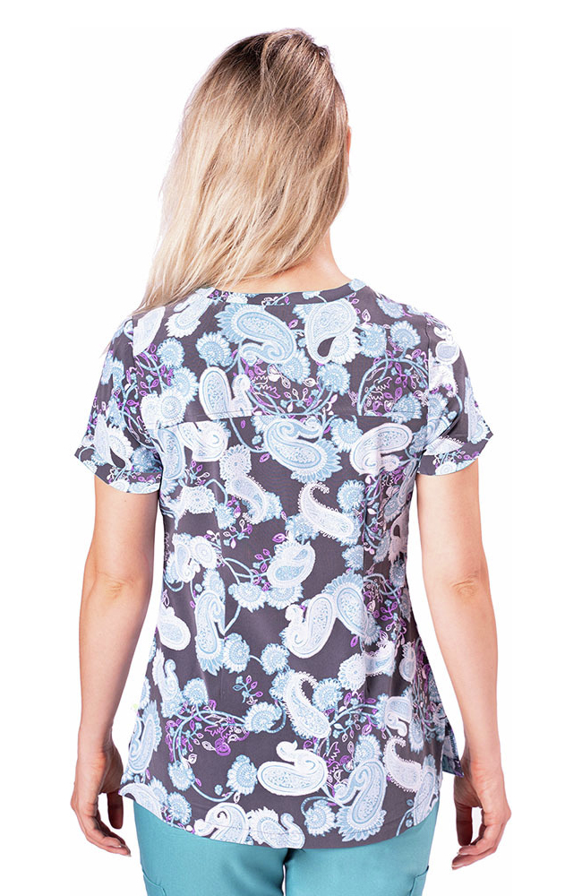 Clearance Women's Jean Bella Paisley Print Scrub Top Healing Hands Clearance Women's Jean Bella Paisley Print Scrub Top -Silverts-shop 2 hh 2339 printclearance 650