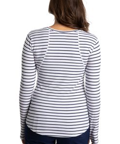 Healing Hands Clearance Women's Mackenzie White & Navy Stripe Print Underscrub -Silverts-shop 2 hh s5051 printclearance 650