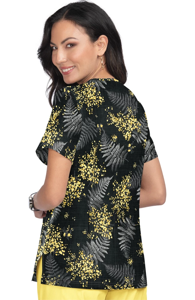 Koi Clearance Women's Lola Baby's Breath Print Scrub Top - Image 2