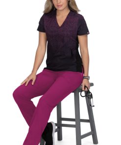 Koi Clearance Women's Passion Herringbone Raspberry Ombre Print Scrub Top 3 Koi Clearance Women's Passion Herringbone Raspberry Ombre Print Scrub Top -Silverts-shop 2 ko 1046prhprintclearance 650