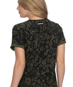 Koi Clearance Women's Hustle & Heart Tonal Cheetah Olive Print Scrub Top -Silverts-shop 2 ko 1050pr printclearance 650