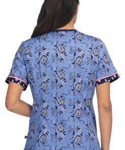 Koi Clearance Women's Lennon Heart Shaped Neck Vintage Floral Print Scrub Top 3 Koi Clearance Women's Lennon Heart Shaped Neck Vintage Floral Print Scrub Top -Silverts-shop 2 ko 1054pr printclearance 650