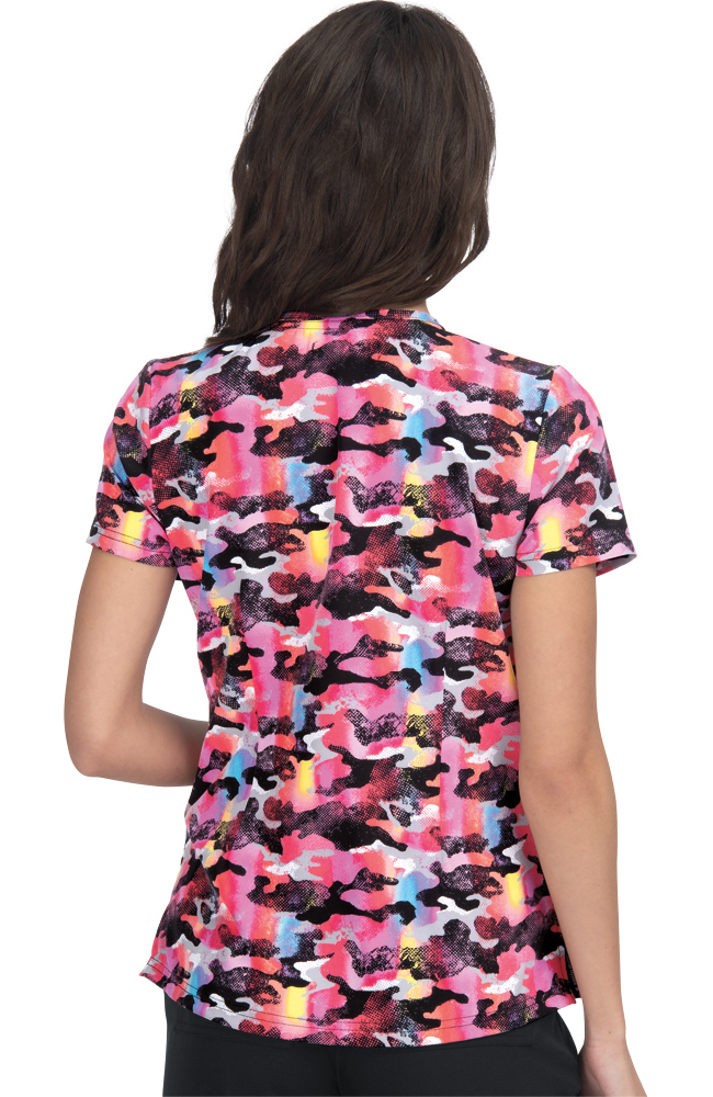 Clearance Women's Nadi V-Neck Colorful Camo Print Scrub Top Koi Clearance Women's Nadi V-Neck Colorful Camo Print Scrub Top -Silverts-shop 2 ko 1057pr printclearance 650