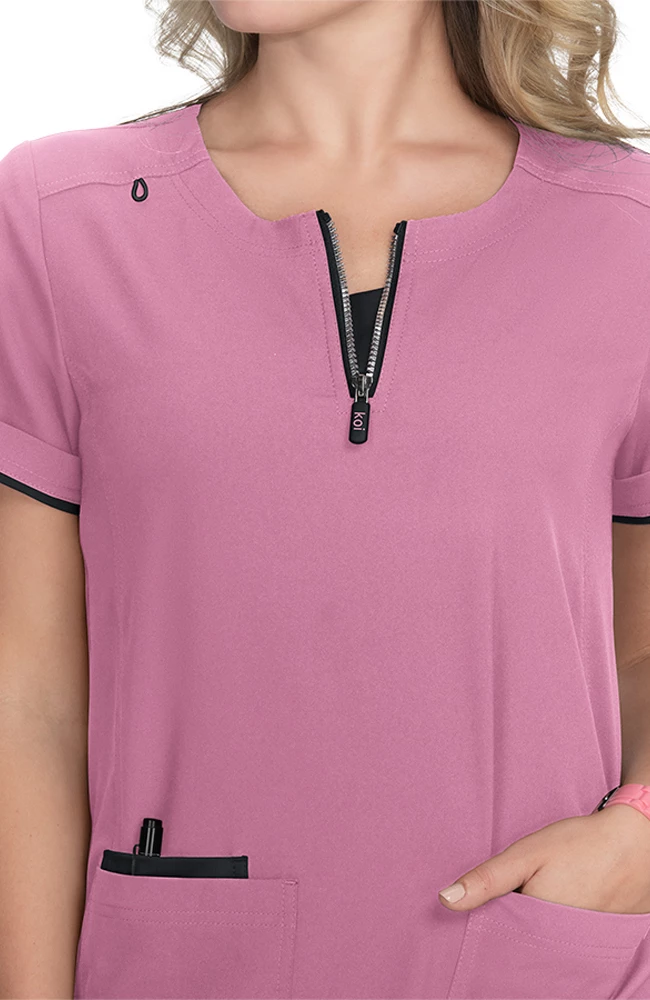 Koi Women's Performance Zipper Neck Scrub Top - Image 2