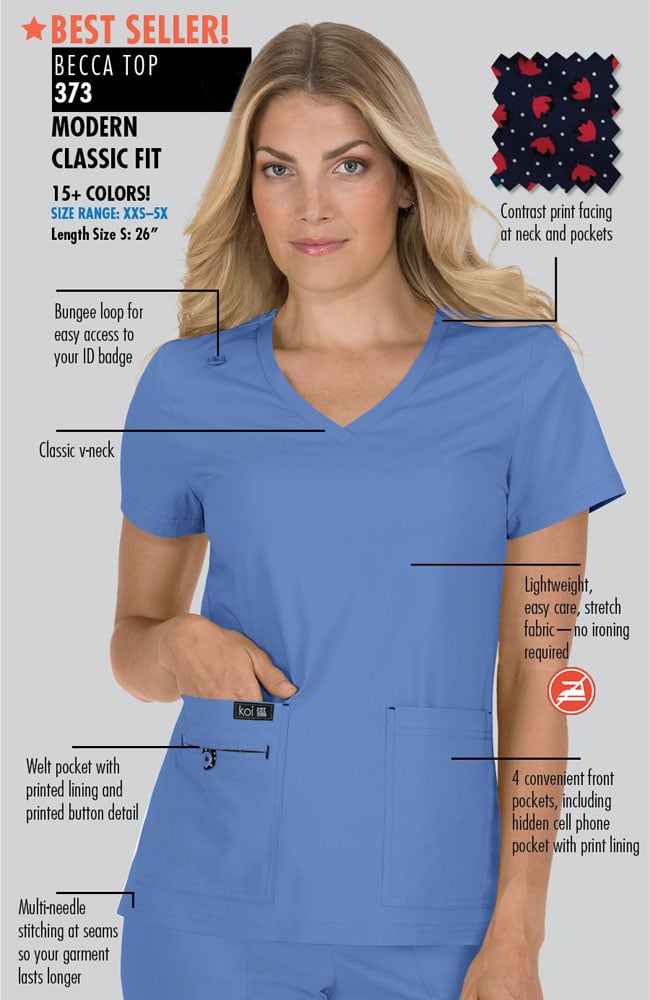 Women's Becca V-Neck Solid Scrub Top & Laurie Yoga Scrub Pant Set Koi Women's Becca V-Neck Solid Scrub Top & Laurie Yoga Scrub Pant Set -Silverts-shop 2 ko 18set 650