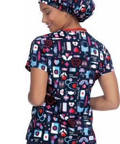 Koi Clearance Women's Leslie Nurse Life Print Scrub Top -Silverts-shop 2 ko 384pr printclearance 650 1