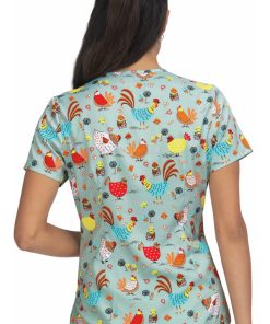Koi Clearance Women's Leslie Chicks With Glasses Print Scrub Top -Silverts-shop 2 ko 384pr printclearance 650 2