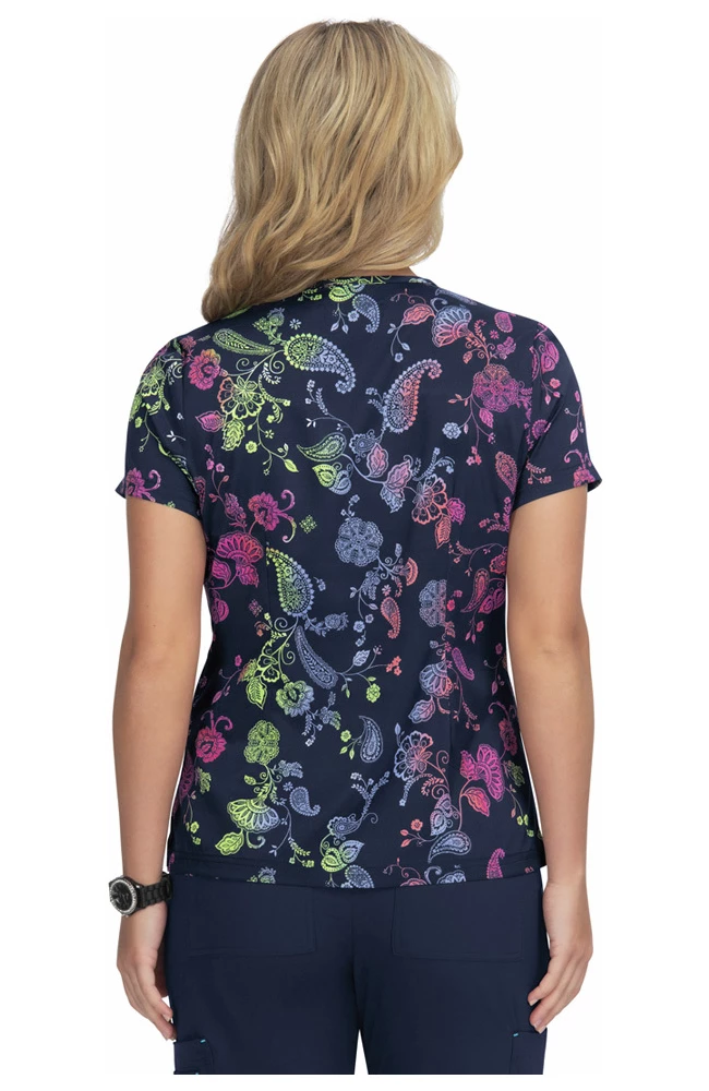 Koi Clearance Women's Leslie Paisley Passion Print Scrub Top - Image 2