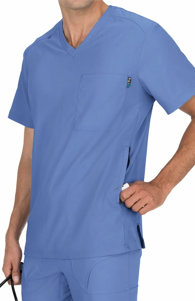 Koi Clearance Men's Force V-Neck Solid Scrub Top - Image 2