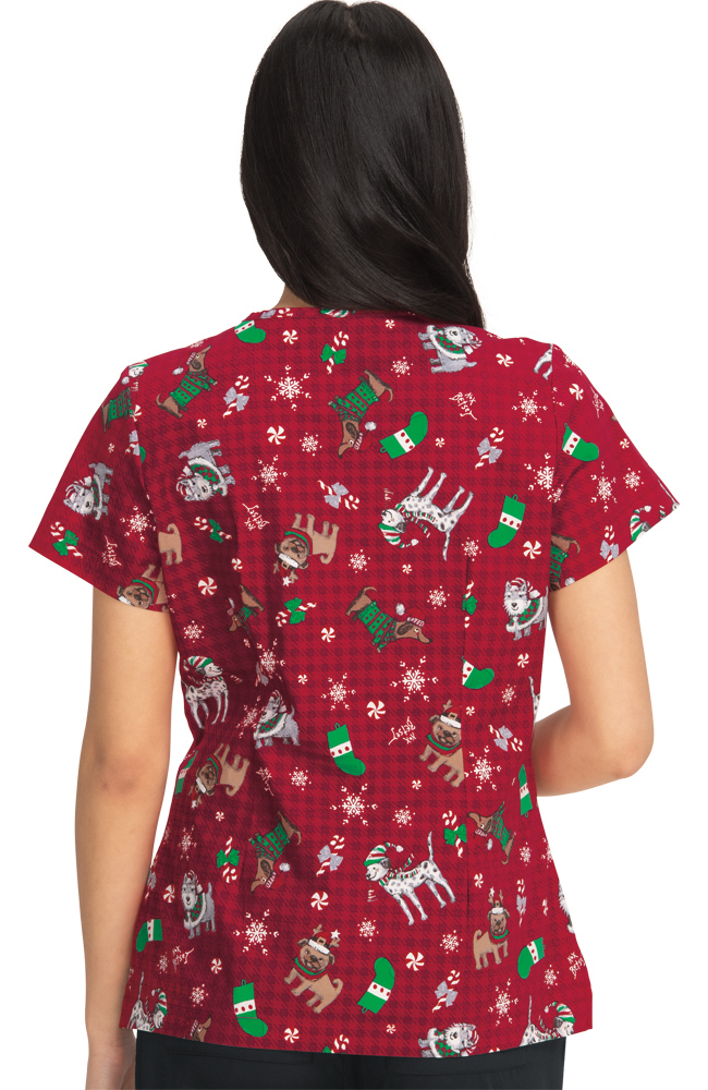 Clearance Women's Bell Holly Jolly Puppies Print Scrub Top Koi Clearance Women's Bell Holly Jolly Puppies Print Scrub Top -Silverts-shop 2 ko b120pr printclearance 650 1