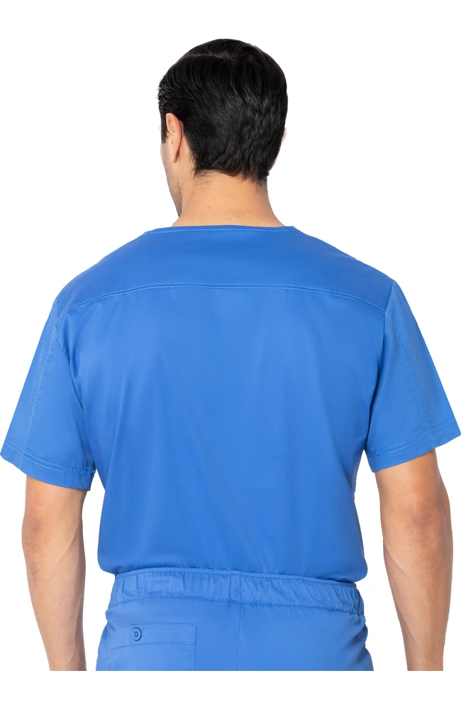 Landau Clearance Stretch Men's By V-Neck Solid Scrub Top - Image 2