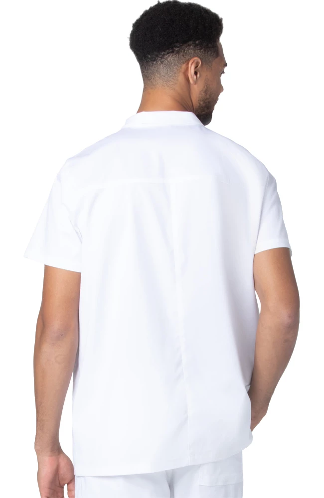 Landau Men's Collared Zip Front Solid Scrub Top - Image 2