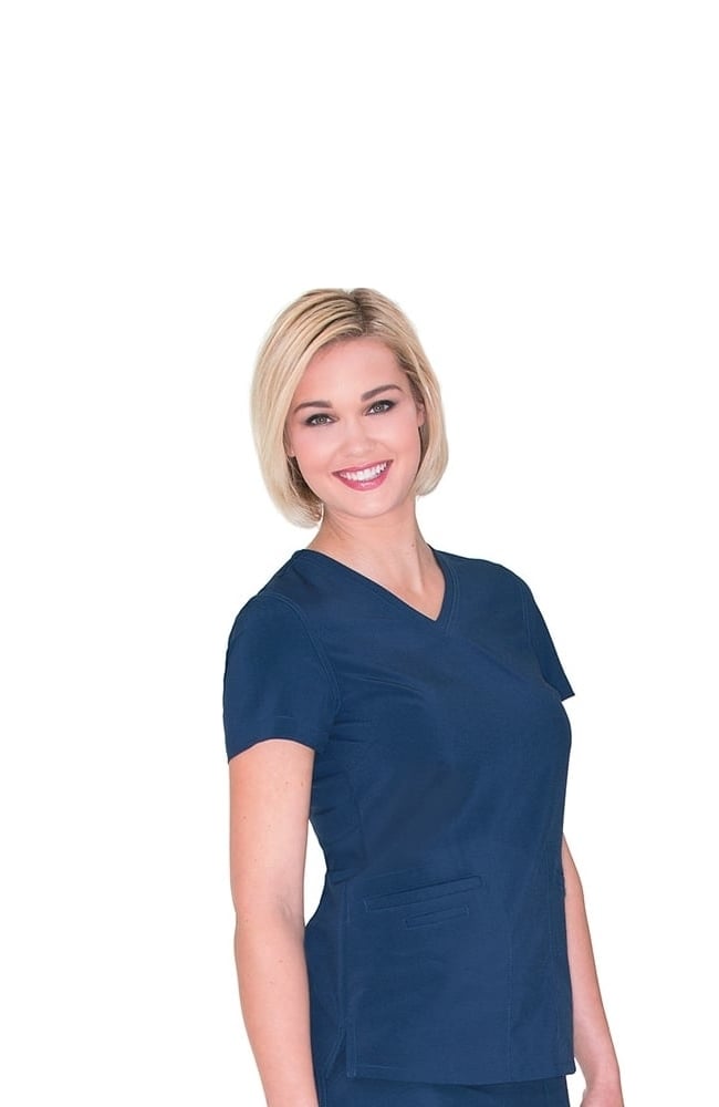 Clearance Women's Motivate V-Neck Solid Scrub Top with Tonal Stitching Urbane Clearance Women's Motivate V-Neck Solid Scrub Top With Tonal Stitching -Silverts-shop 2 ln 9015 clearance 650