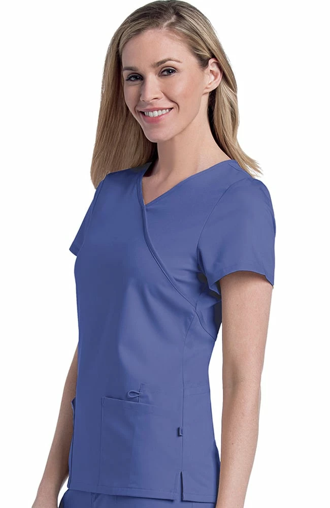 Urbane Clearance Women's Sophie Crossover Solid Scrub Top - Image 2