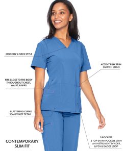 Smitten Clearance Women's V-Neck Solid Scrub Top 3 Smitten Clearance Women's V-Neck Solid Scrub Top -Silverts-shop 2 ln s101002clearance 650