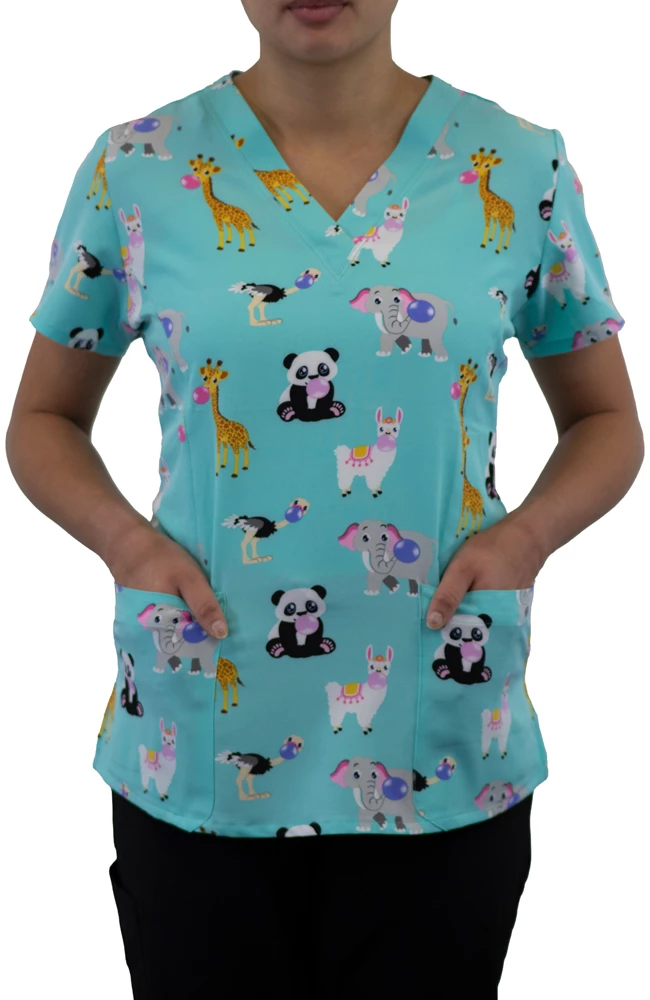 Maevn Uniforms Women's Bubblicious Print Scrub Top - Image 2