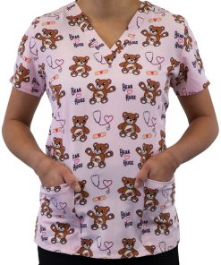 Maevn Uniforms Women's Boo Boo Bear Print Scrub Top -Silverts-shop 2 mv 1767 print 650 10