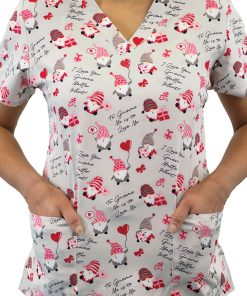 Maevn Uniforms Women's Gnome Matter What Print Scrub Top 3 Maevn Uniforms Women's Gnome Matter What Print Scrub Top -Silverts-shop 2 mv 1767 print 650 12