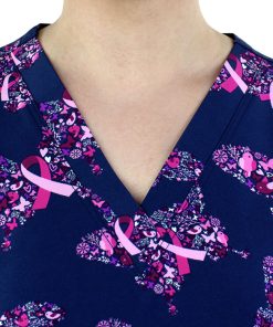 Maevn Uniforms Clearance Women's Graceful Strength Print Scrub Top -Silverts-shop 2 mv 1767 printclearance 650 4