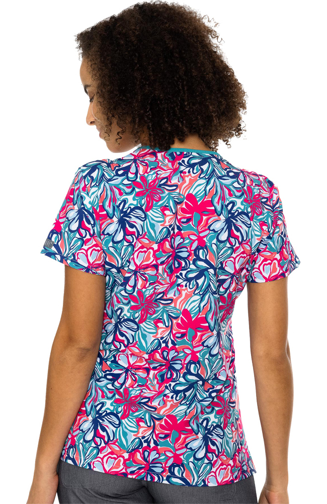 Women's Vicky Floral Tropical Print Scrub Top Med Couture Women's Vicky Floral Tropical Print Scrub Top -Silverts-shop 2 pe 8564 print 650 1