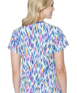 Med Couture Women's Vicky Watercolor Animal Print Scrub Top -Silverts-shop 2 pe 8564 print 650 2