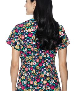 Med Couture Women's Vicky Daisy Fields Print Scrub Top 3 Med Couture Women's Vicky Daisy Fields Print Scrub Top -Silverts-shop 2 pe 8564 print 650