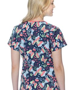 Med Couture Women's Vicky Butterfly Friends Print Scrub Top -Silverts-shop 2 pe 8564 print 650 4