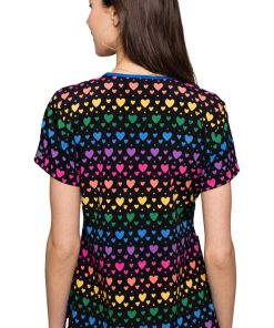 Med Couture Women's Vicky Rainbow Heart Print Scrub Top 3 Med Couture Women's Vicky Rainbow Heart Print Scrub Top -Silverts-shop 2 pe 8564 print 650 6