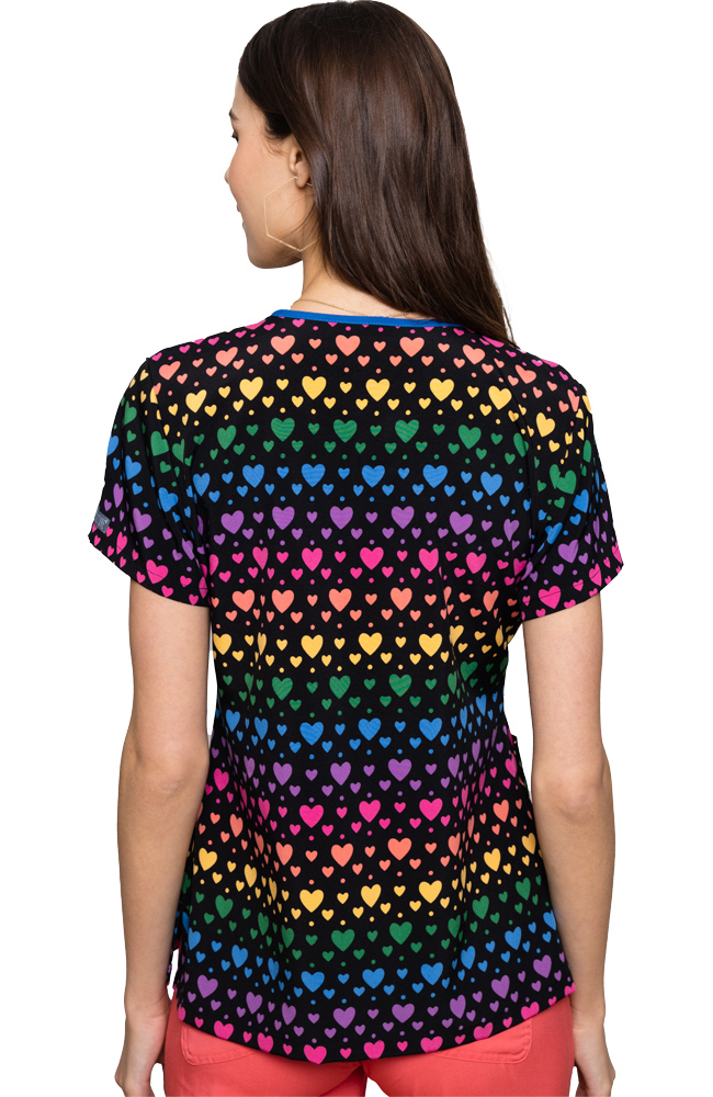 Women's Vicky Rainbow Heart Print Scrub Top Med Couture Women's Vicky Rainbow Heart Print Scrub Top -Silverts-shop 2 pe 8564 print 650 6