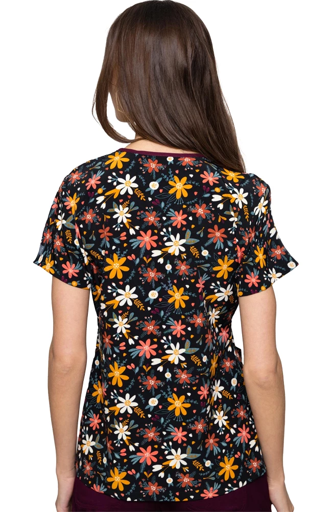 Med Couture Women's Vicky Harvest Floral Print Scrub Top - Image 2