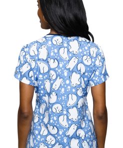 Med Couture Women's Vicky Snowball Print Scrub Top 3 Med Couture Women's Vicky Snowball Print Scrub Top -Silverts-shop 2 pe 8564 print 650 8