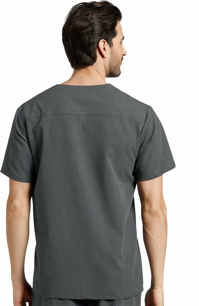 White Cross Men's V-Neck Chest Pocket Solid Scrub Top - Image 2