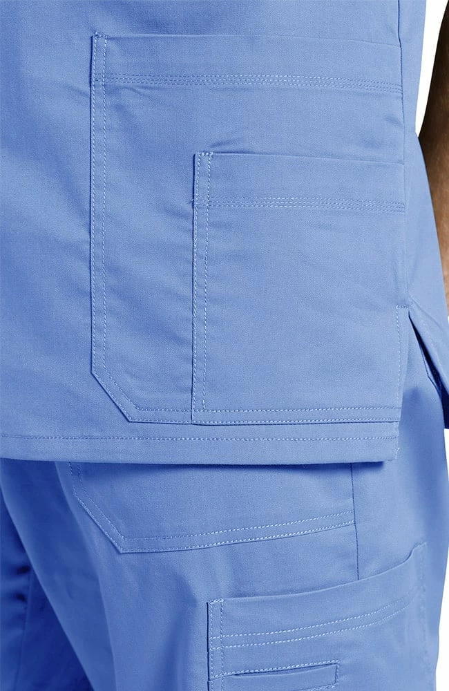 White Cross Clearance Men's V-Neck Yoke Solid Scrub Top - Image 2