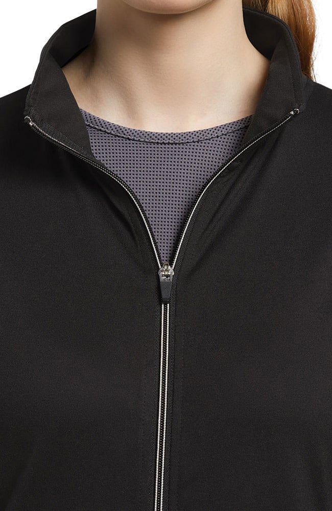 Women's Sporty Zip Front Solid Scrub Jacket White Cross Women's Sporty Zip Front Solid Scrub Jacket -Silverts-shop 2 wc 452 650