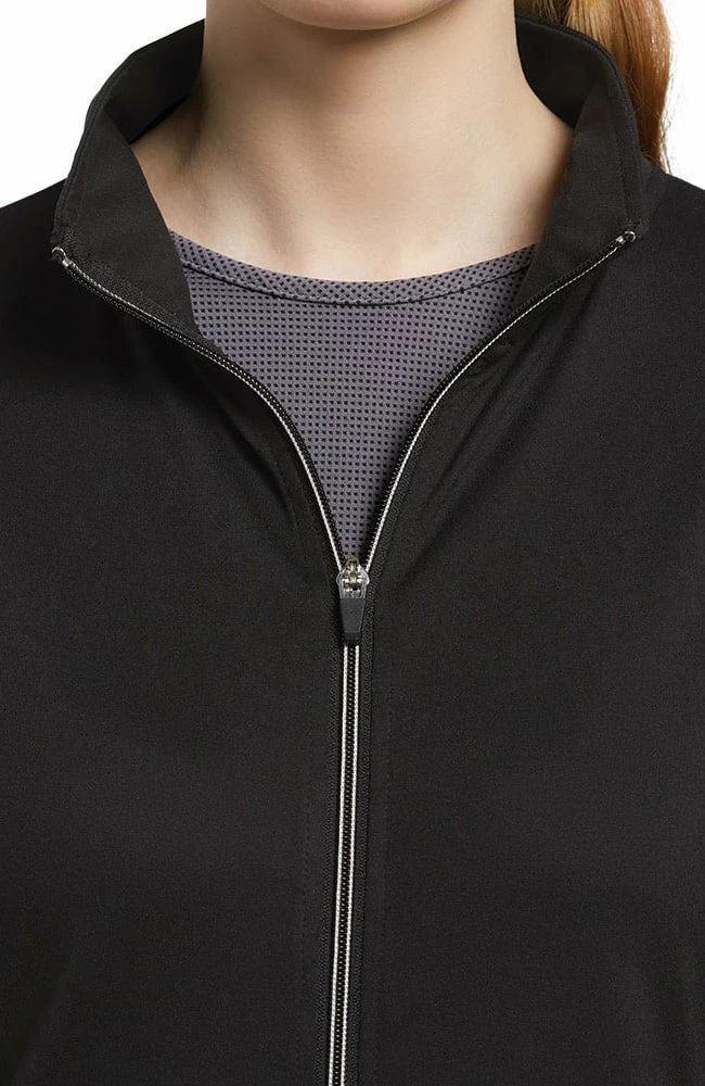 White Cross Women's Sporty Zip Front Solid Scrub Jacket - Image 2