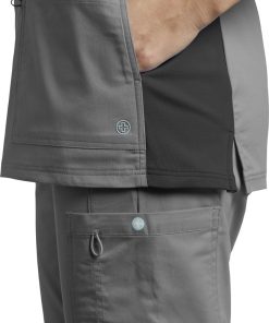 White Cross Women's Contrast Side Panel Solid Scrub Top -Silverts-shop 2 wc 766c 650
