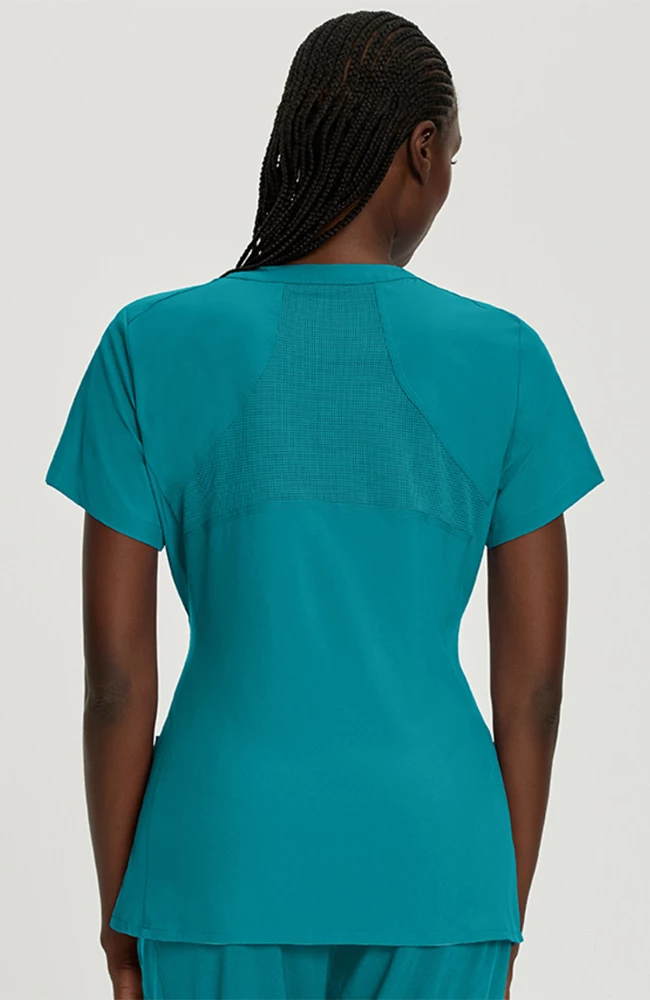 White Cross Women's V-Neck Solid Scrub Top - Image 2