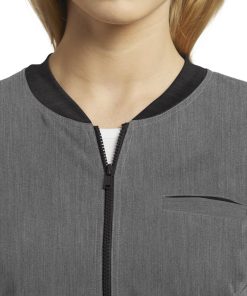 White Cross Women's Patch Pocket Zip Up Solid Scrub Jacket -Silverts-shop 2 wc 953 650