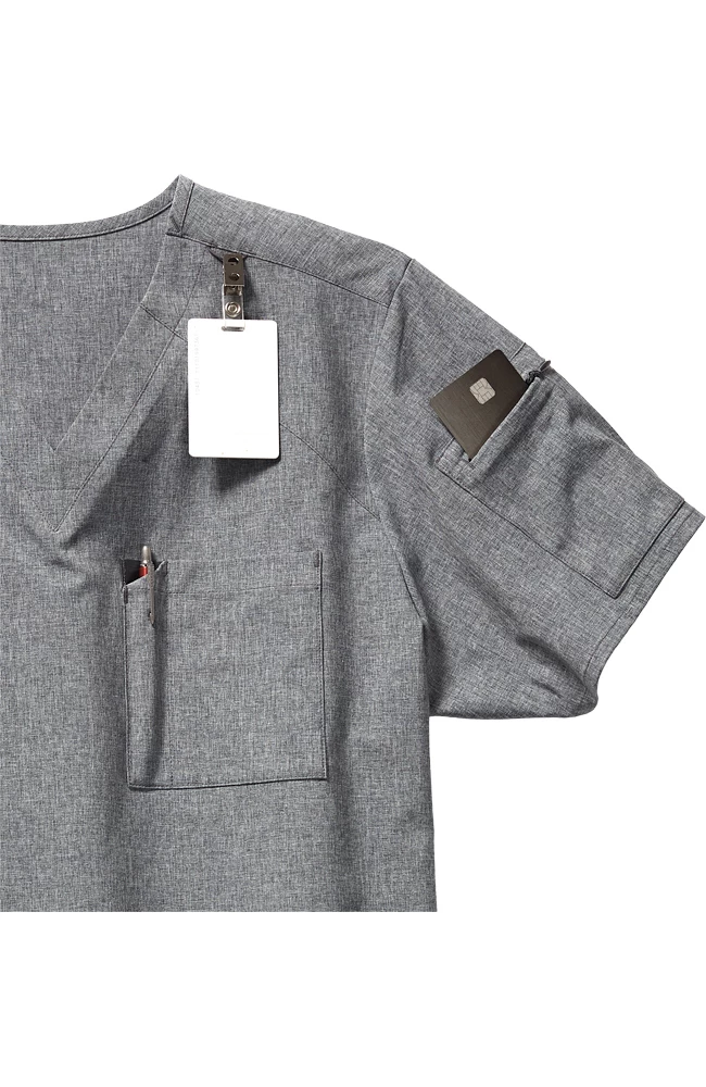 WonderWink Men's Angled Solid Scrub Top - Image 2