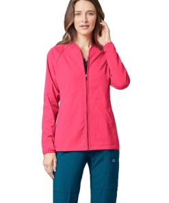 WonderFlex By Wonderwink Women's Fleece Solid Scrub Jacket 3 WonderFlex By Wonderwink Women's Fleece Solid Scrub Jacket -Silverts-shop 2 wk 8209 650