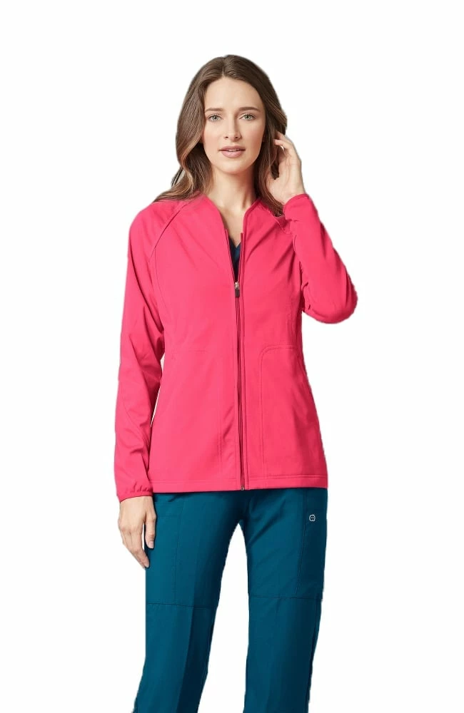WonderFlex By Wonderwink Women's Fleece Solid Scrub Jacket - Image 2
