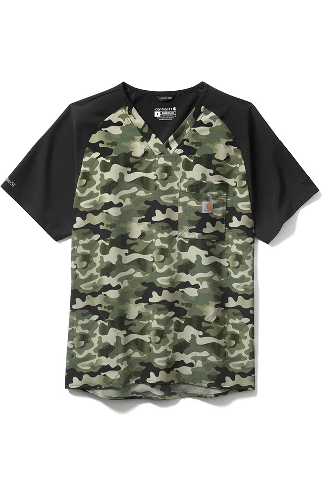 Carhartt Men's Ombre Camo Basil Print Scrub Top - Image 2