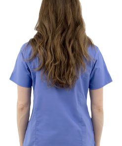 AllHeart Clearance Women's Mock Wrap Solid Scrub Top & Elastic Waist Cargo Scrub Pant Set -Silverts-shop 3 ah eset001clearance 650