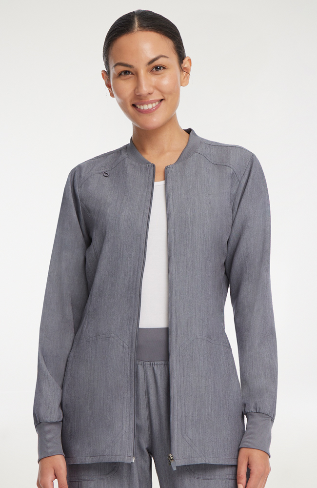 AllHeart Clearance Women's Warm-Up Solid Scrub Jacket 5 AllHeart Clearance Women's Warm-Up Solid Scrub Jacket - Image 3