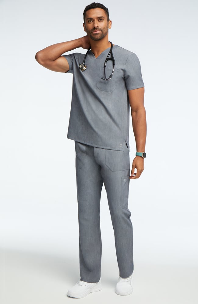 Clearance Men's Solid Scrub Top & Cargo Scrub Pant Set AllHeart Clearance Men's Solid Scrub Top & Cargo Scrub Pant Set -Silverts-shop 3 ah lsset1 clearance 650